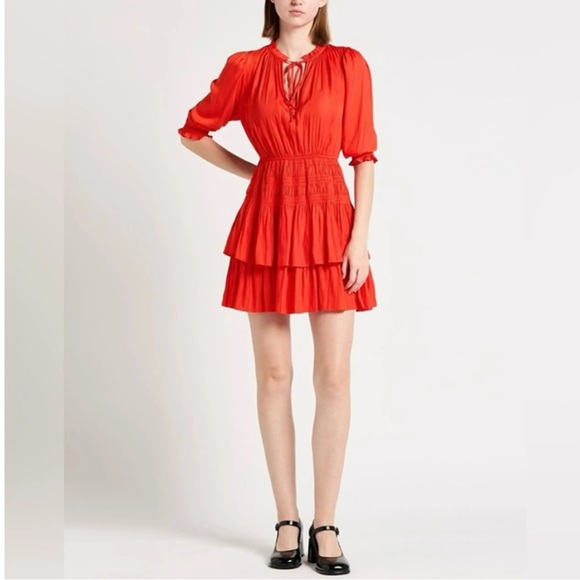 Joie Dresses & Skirts - Joie Satin Mini Dress Long Sleeves Sz M 88